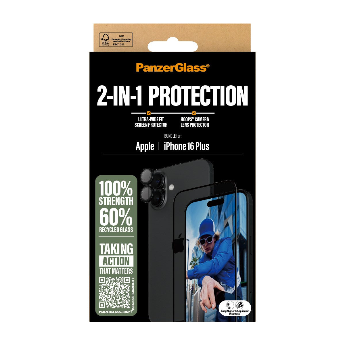 PanzerGlass® 2-i-1 Pakke iPhone 16 Plus